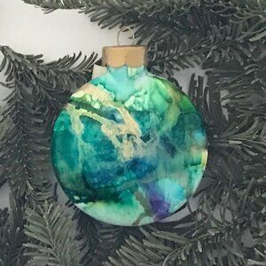Modern Hand Painted Glass Ornament
